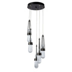 Link 5-Light Blown Glass Pendant 5-Light Clear Bubble Glass (YG) in Oil Rubbed Bronze