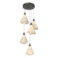 Mobius 5-Light Pendant 5-Light Spun Frost (SH) in Dark Smoke