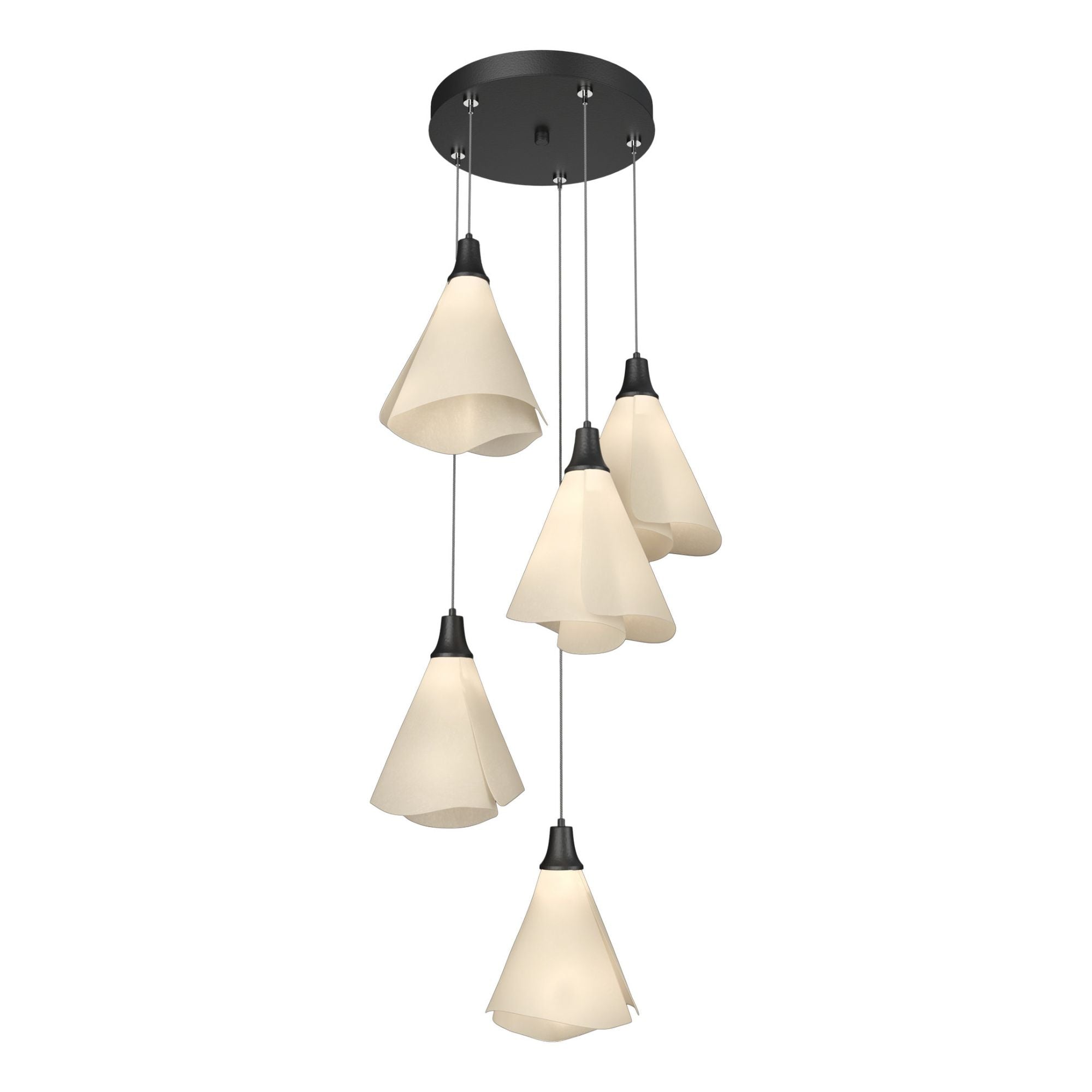 Mobius 5-Light Pendant 5-Light Spun Frost (SH) in Black