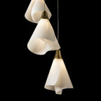 Mobius 5-Light Pendant 5-Light Spun Frost (SH) in Modern Brass