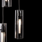 Exos Glass 5-Light Pendant 5-Light Clear Glass (ZM) in Black