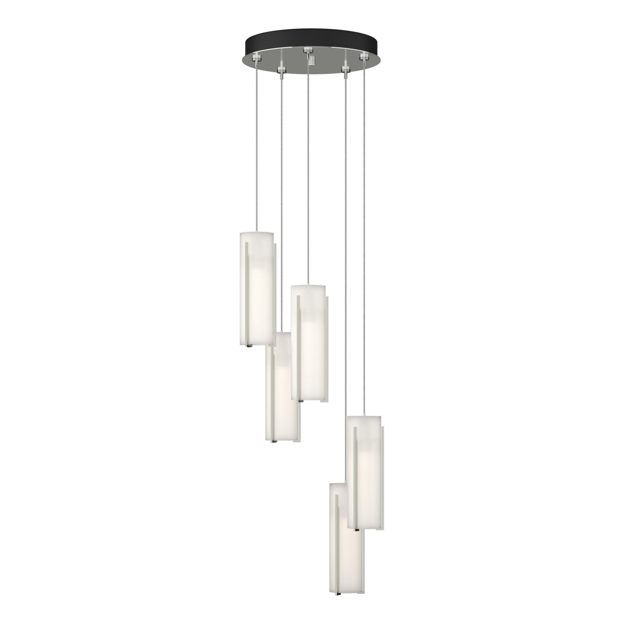 Exos Glass 5-Light Pendant 5-Light Opal Glass (GG) in Sterling