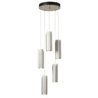 Exos Glass 5-Light Pendant 5-Light Opal Glass (GG) in Modern Brass