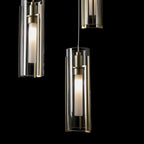Exos Glass 5-Light Pendant 5-Light Clear Glass (ZM) in Modern Brass