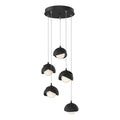 Brooklyn 5-Light Double Shade Pendant 5-Light Black Accent Opal Glass (GG) in Black