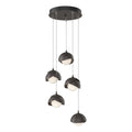 Brooklyn 5-Light Double Shade Pendant 5-Light Oil Rubbed Bronze Accent Opal Glass (GG) in Oil Rubbed Bronze