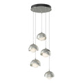 Brooklyn 5-Light Double Shade Pendant 5-Light Sterling Accent Opal Glass (GG) in Sterling