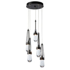 Link 5-Light Clear Glass Pendant 5-Light Clear Glass (ZM) in Oil Rubbed Bronze