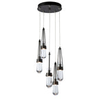 Link 5-Light Clear Glass Pendant 5-Light Clear Glass (ZM) in Oil Rubbed Bronze