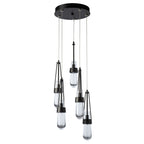 Link 5-Light Clear Glass Pendant 5-Light Clear Glass (ZM) in Oil Rubbed Bronze