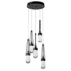 Link 5-Light Clear Glass Pendant 5-Light Clear Glass (ZM) in Oil Rubbed Bronze