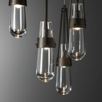 Link 5-Light Clear Glass Pendant 5-Light Clear Glass (ZM) in Oil Rubbed Bronze