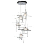 Tura 5-Light Frosted Glass Pendant 5-Light Cast Glass (YC) in Sterling