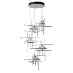 Tura 5-Light Frosted Glass Pendant 5-Light Cast Glass (YC) in Sterling