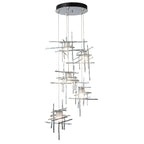 Tura 5-Light Frosted Glass Pendant 5-Light Cast Glass (YC) in Sterling