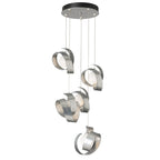 Riza 5-Light Pendant 5-Light Opal Glass (GG) in Sterling