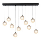 Fritz Globe 10-Light Pendant 10-Light Frosted Glass (FD) in Black