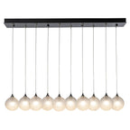 Fritz Globe 10-Light Pendant 10-Light Frosted Glass (FD) in Black