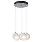 Fritz Globe 5-Light Pendant 5-Light Frosted Glass (FD) in Sterling