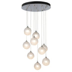 Fritz Globe 9-Light Pendant 9-Light Frosted Glass (FD) in Sterling