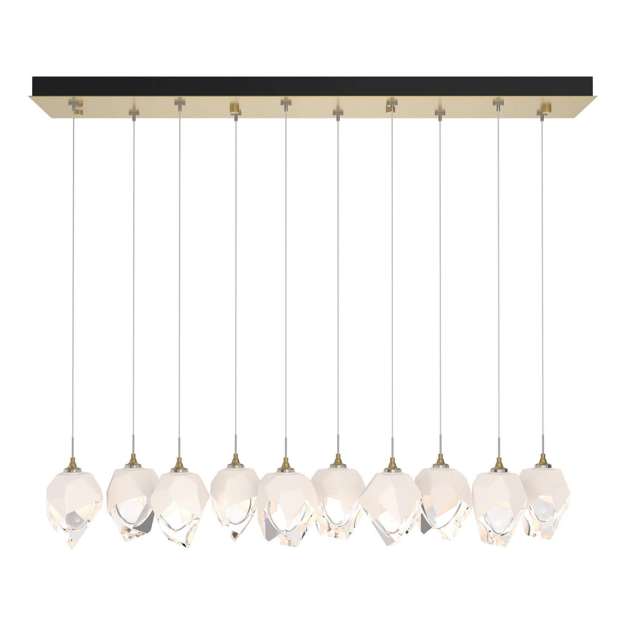 Chrysalis 10-Light Small Crystal Pendant 10-Light White Crystal (WP) in Modern Brass