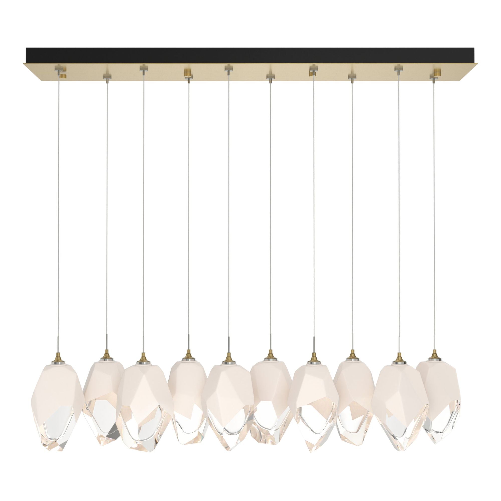 Chrysalis 10-Light Large Crystal Pendant 10-Light White Crystal (WP) in Modern Brass