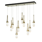 Link 10-Light Blown Glass Pendant 10-Light Clear Bubble Glass (YG) in Modern Brass