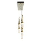 Link 10-Light Blown Glass Pendant 10-Light Clear Bubble Glass (YG) in Modern Brass