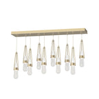 Link 10-Light Blown Glass Pendant 10-Light Clear Bubble Glass (YG) in Modern Brass