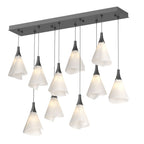 Mobius 10-Light Pendant 10-Light Spun Frost (SH) in Black