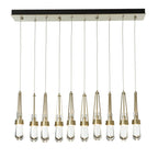 Link 10-Light Clear Glass Pendant 10-Light Clear Glass (ZM) in Modern Brass