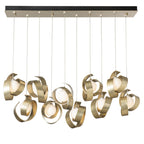 Riza 10-Light Pendant 10-Light Opal Glass (GG) in Modern Brass