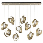 Riza 10-Light Pendant 10-Light Opal Glass (GG) in Modern Brass