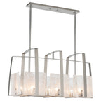Arc Linear Pendant 8-Light White Swirl Glass (YR) in Sterling