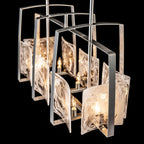 Arc Linear Pendant 8-Light White Swirl Glass (YR) in Sterling