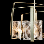 Arc 8-Light Pendant 8-Light White Swirl Glass (YR) in Modern Brass