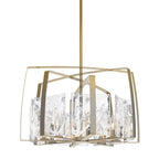 Arc 8-Light Pendant 8-Light White Swirl Glass (YR) in Modern Brass