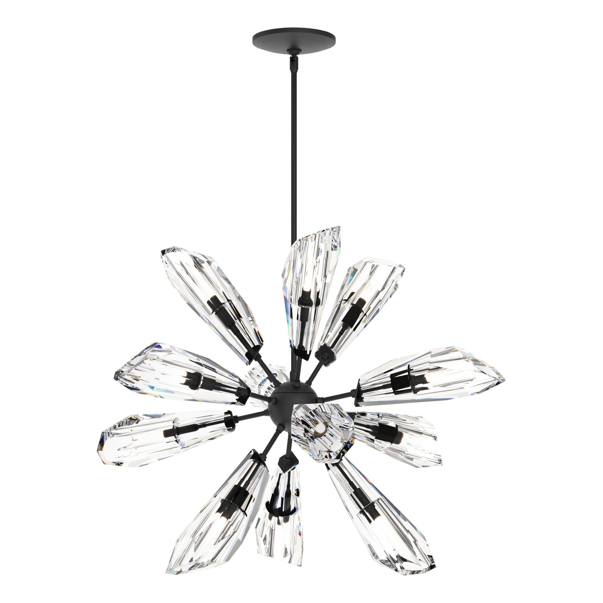 Luma 12-Light Starburst Pendant 12-Light Crystal in Black
