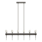 Echo 12-Light Linear Pendant 12-Light Cast Glass (YC) in Dark Smoke