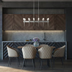 Echo 12-Light Linear Pendant 12-Light Cast Glass (YC) in Sterling