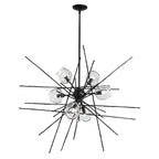 Griffin Starburst Pendant 6-Light Clear Glass (ZM) in Black