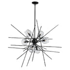 Griffin Starburst Pendant 6-Light Clear Glass (ZM) in Black