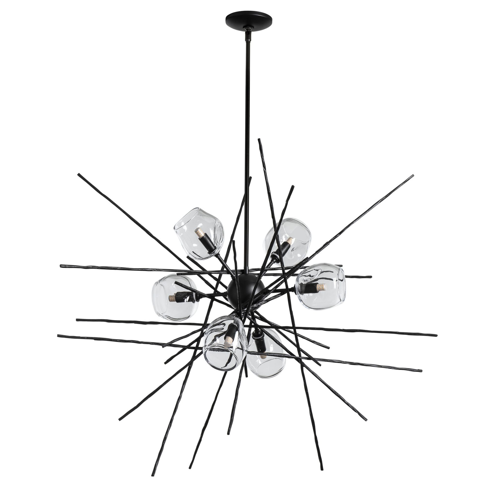 Griffin Starburst Pendant 6-Light Clear Glass (ZM) in Black