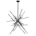 Griffin Starburst Pendant 6-Light Clear Glass (ZM) in Black