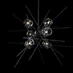 Griffin Starburst Pendant 6-Light Clear Glass (ZM) in Black