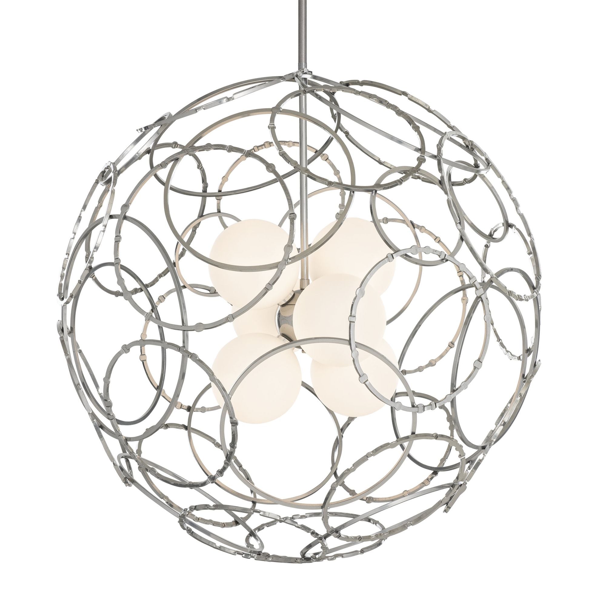 Olympus Orb Pendant 6-Light Opal Glass (GG) in Sterling