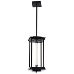 Athena 1-Light Medium LED Lantern LED Clear Glass (ZM) in Black