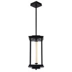 Athena 1-Light Medium LED Lantern LED Clear Glass (ZM) in Black