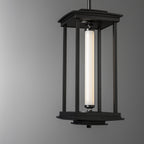 Athena 1-Light Medium LED Lantern LED Clear Glass (ZM) in Black