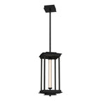 Athena 1-Light Medium LED Lantern LED Clear Glass (ZM) in Black
